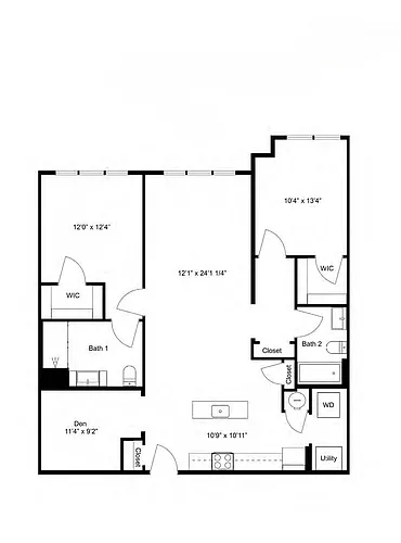 Floor plan B22-D 2Dx2