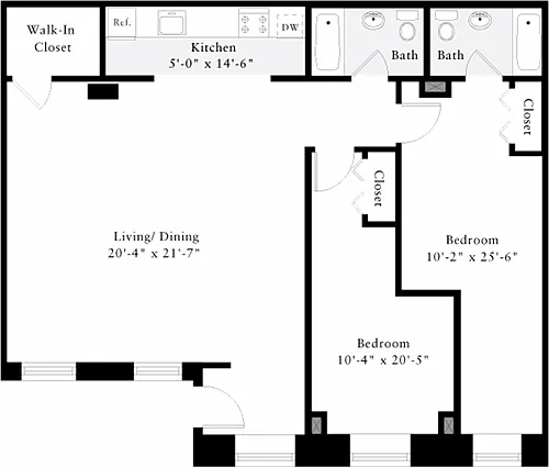 Floor plan The Lofts 2 Bedrooms KK