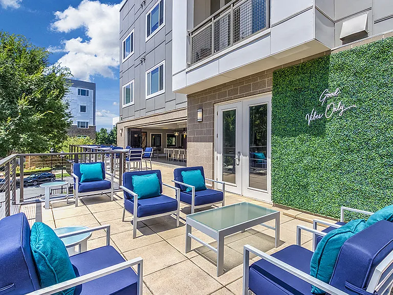 Outdoor lounge at the pool-side terrace