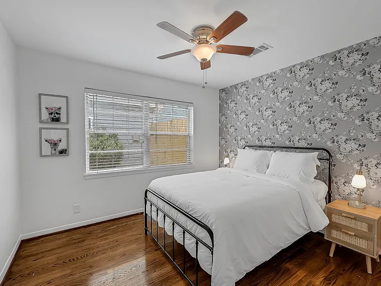 Enjoy this beautifully updated bedroom with a queen size bed