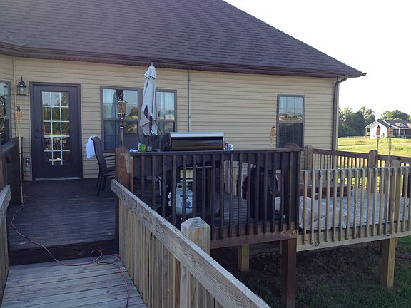 Back with deck level hot tub
