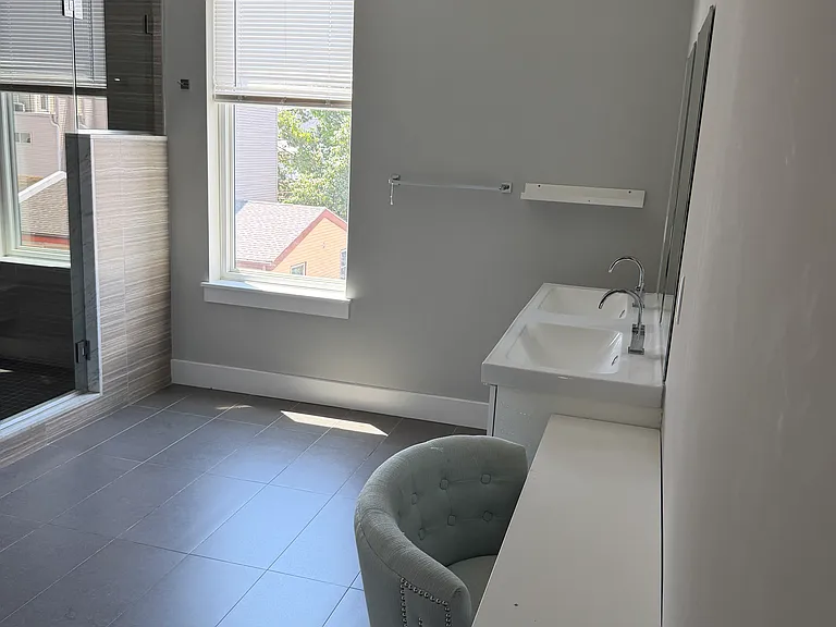 Master bath with seated vanity