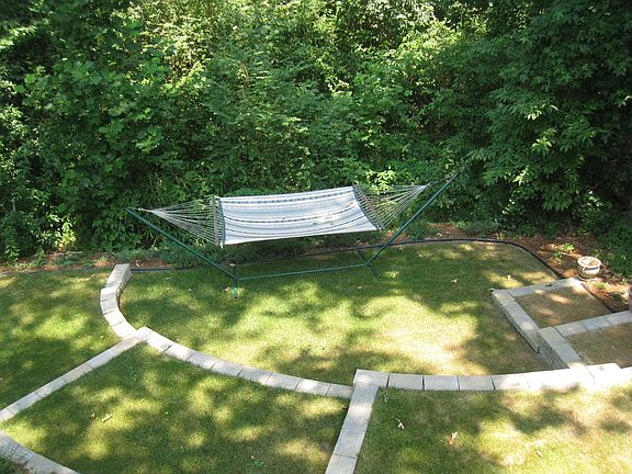 Private backyard adjacent to creek