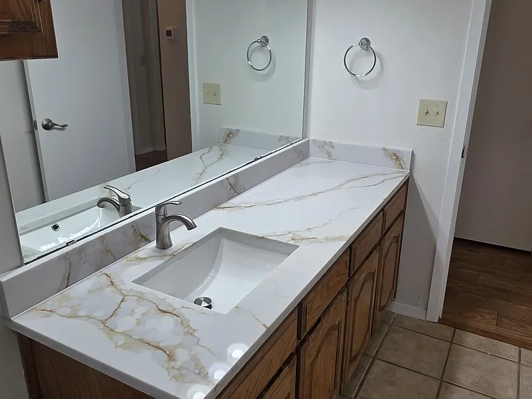 72 inch vanity, lots of space for bathroom essential with new quartz cts