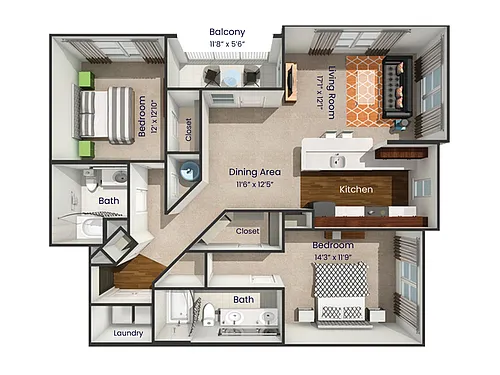 Floor plan B5 - Renovated