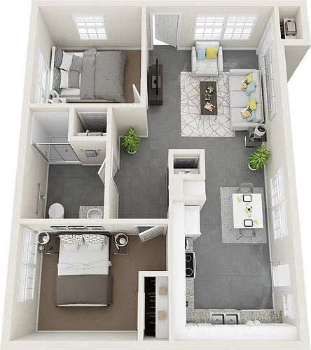 Floor plan Two Bedroom Apartment (ground level)