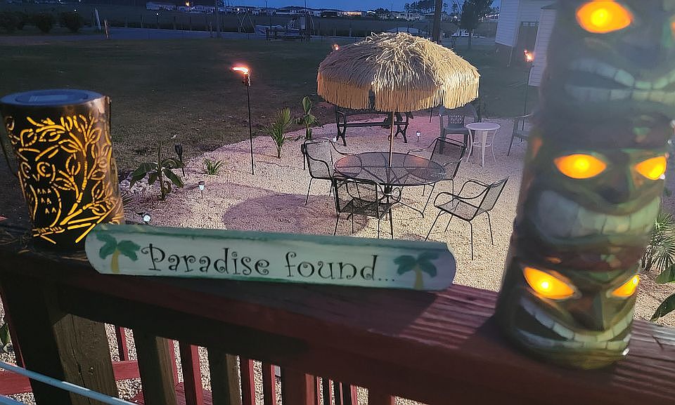 Backyard at night