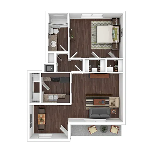 Floor plan 1 Bed 1 Bath A