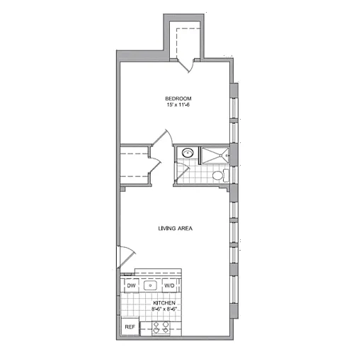 Floor plan 1 Bedroom - C
