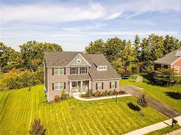 Drone view of the front of the house.