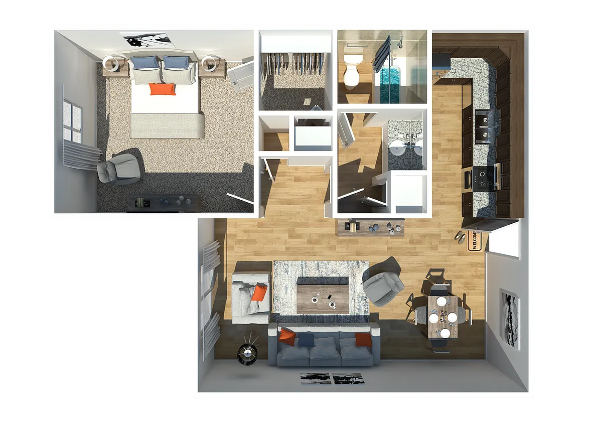 Floor plan One Bedroom | One Bathroom
