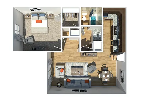 Floor plan One Bedroom | One Bathroom
