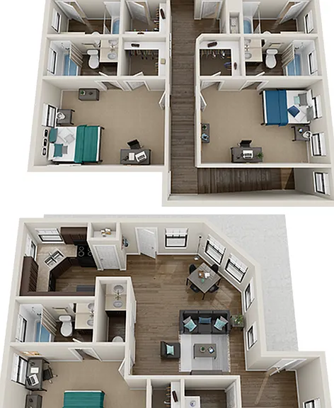 5x5.5 Corner Floor Plan - The Collective at Clemson 5x5.5 Corner Floor Plan - The Collective at Clemson