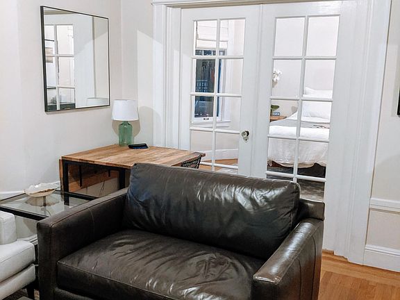 View from living room into bedroom