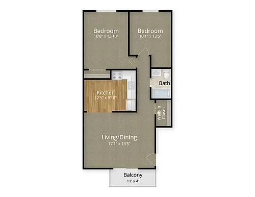 Floor plan 2 Bed x 1 Bath
