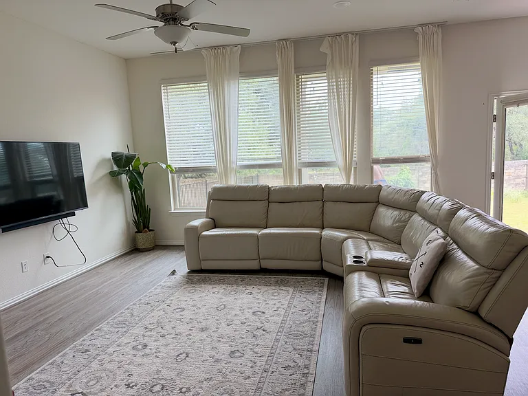Spacious main living area with natural light