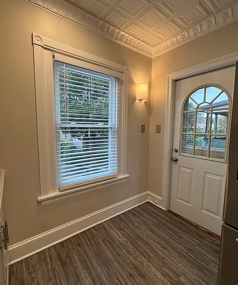 Kitchen with Door to Backyard and Deck