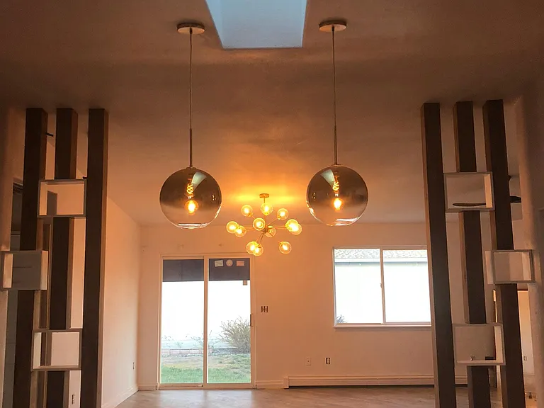 Looking into the living room from the dining room