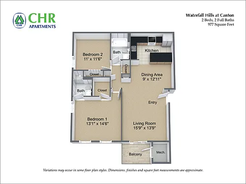 Floor plan 2 Bed/2 Bath