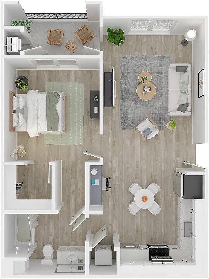 Floor plan "Poppy" 1x1a