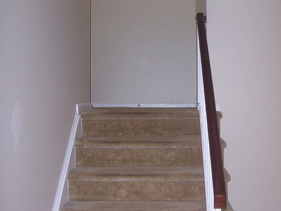 Steps down from front door