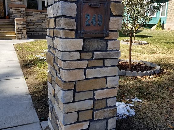 Stone and copper mailbox