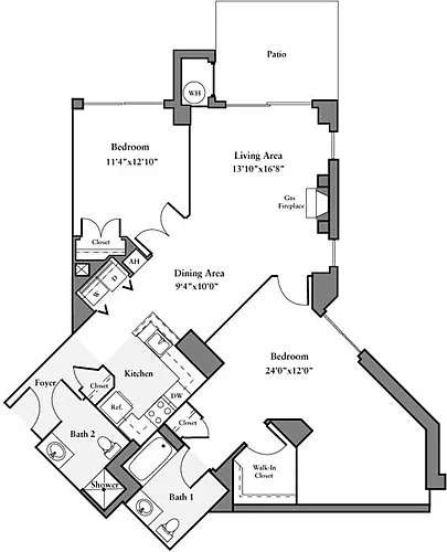 Floor plan 2 Bedrooms H