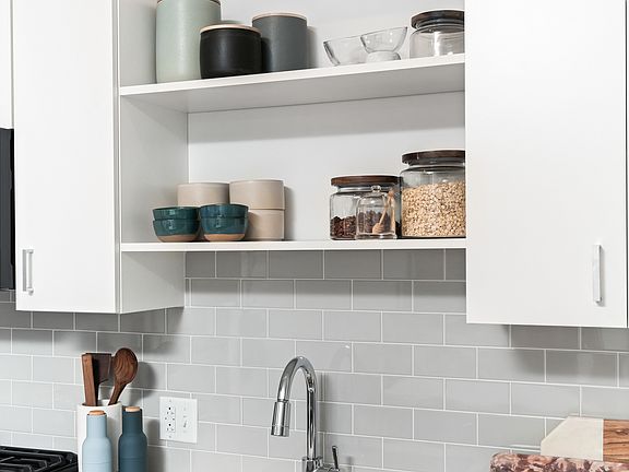 Custom built-in kitchen shelving