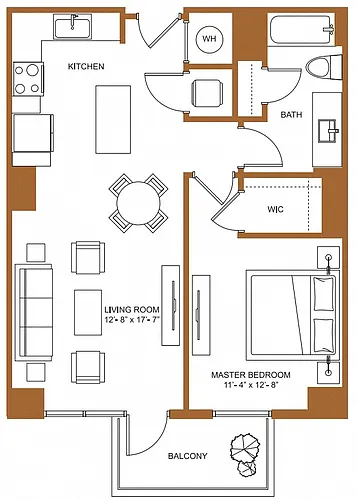 Floor plan 1 Bed/1 Bath-A3