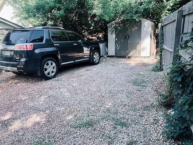 Tenant only, off-street parking area, alternative view of shed.