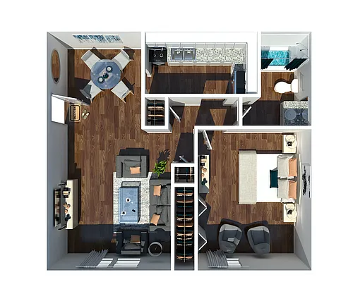 Floor plan 1 Bedroom 1 Bath