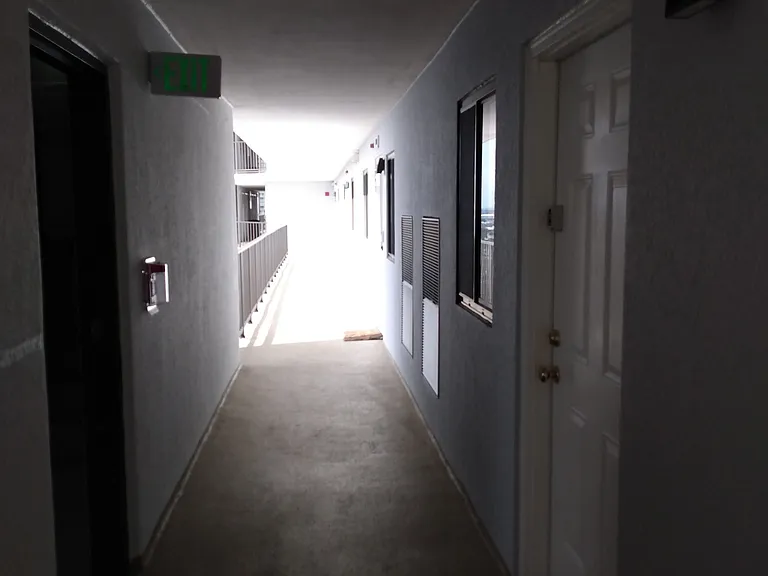 Front walkway - looking towards the elevators