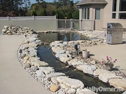Koi pond with water falls