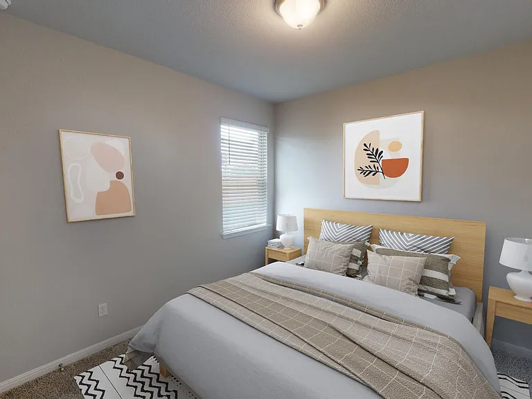 Bedroom 3. This image shows a virtually furnished space. Bedrooms come unfurnished.