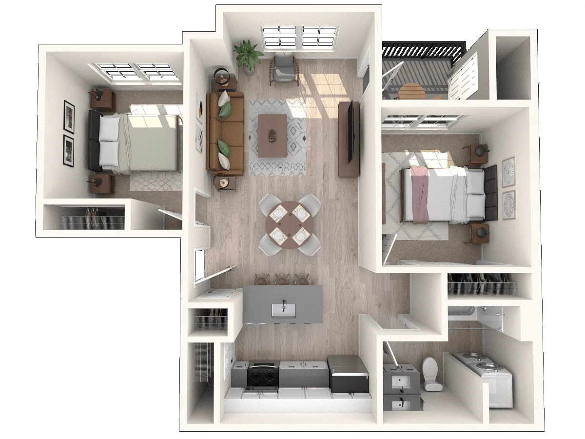 Floor plan West - 2 Bed A