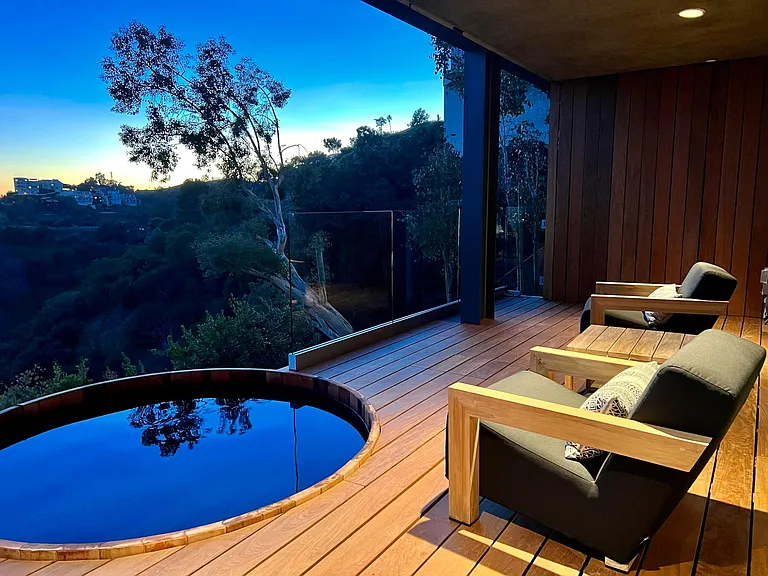 Private Ipe Wood Deck with Spa & Canyon Views