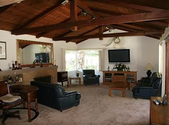 Clear redwood open truss 