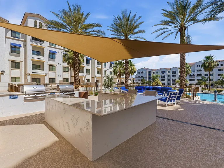 Shaded grilling stations & lounge areas.