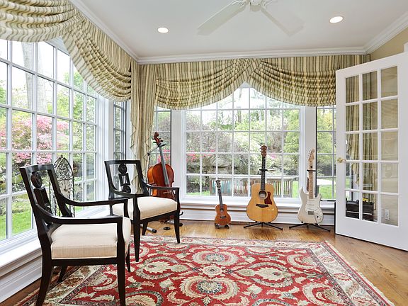 View of music room with double French doors