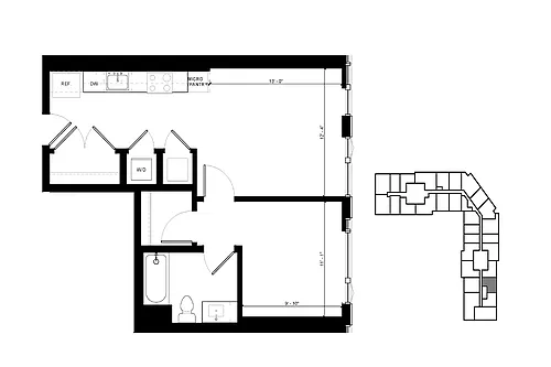 Floor plan A5 1 Bedroom