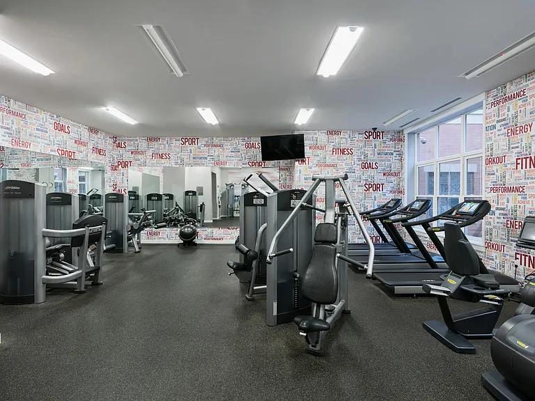 Club-quality fitness center with Technogym(r) equipment.