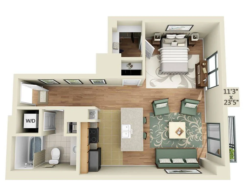 Floor plan STUDIO TOWER (E1D)