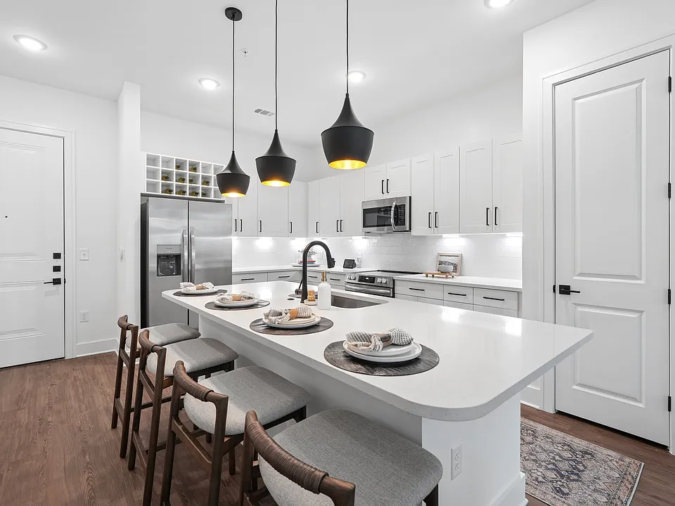 Kitchen with Quartz Countertop and Stainless Steel Appliances