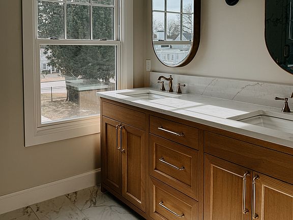 Master Bath with heated floor and dual vanity