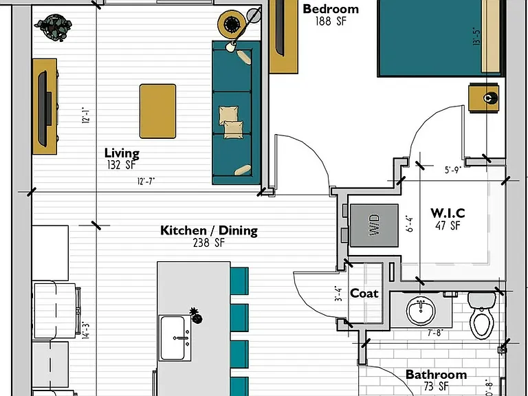 The Lenox - One Bedroom One Bathroom The Lenox - One Bedroom One Bathroom