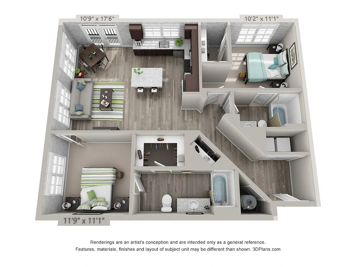 Floor plan 2 Bedroom H