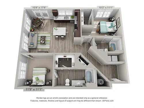 Floor plan 2 Bedroom H