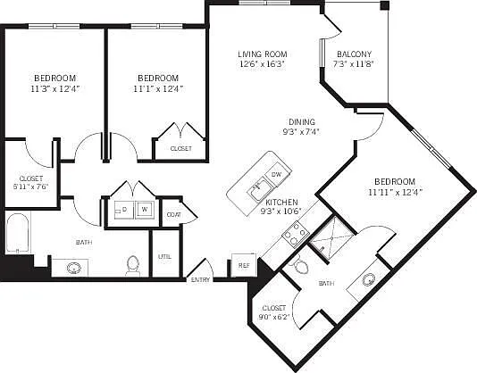 C1 floor plan The Brio at The Boulevard