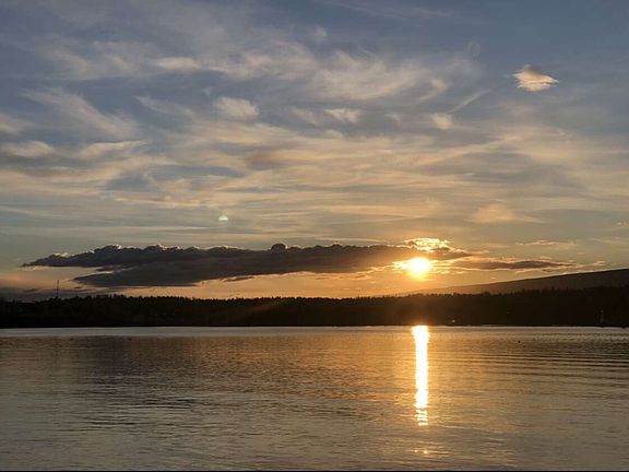 Neighborhood lake at sunset
