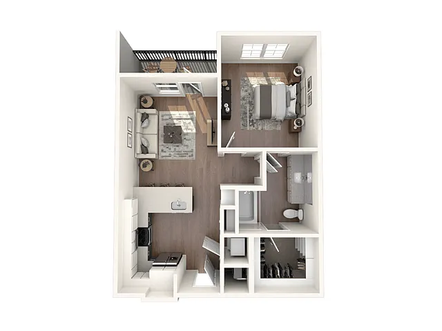 Floor plan 1 Bed, 1 Bath A